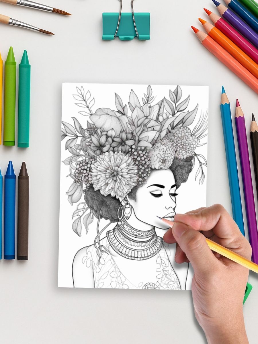 Black Women Coloring Pages – 1366 Page Bundle - Image 5