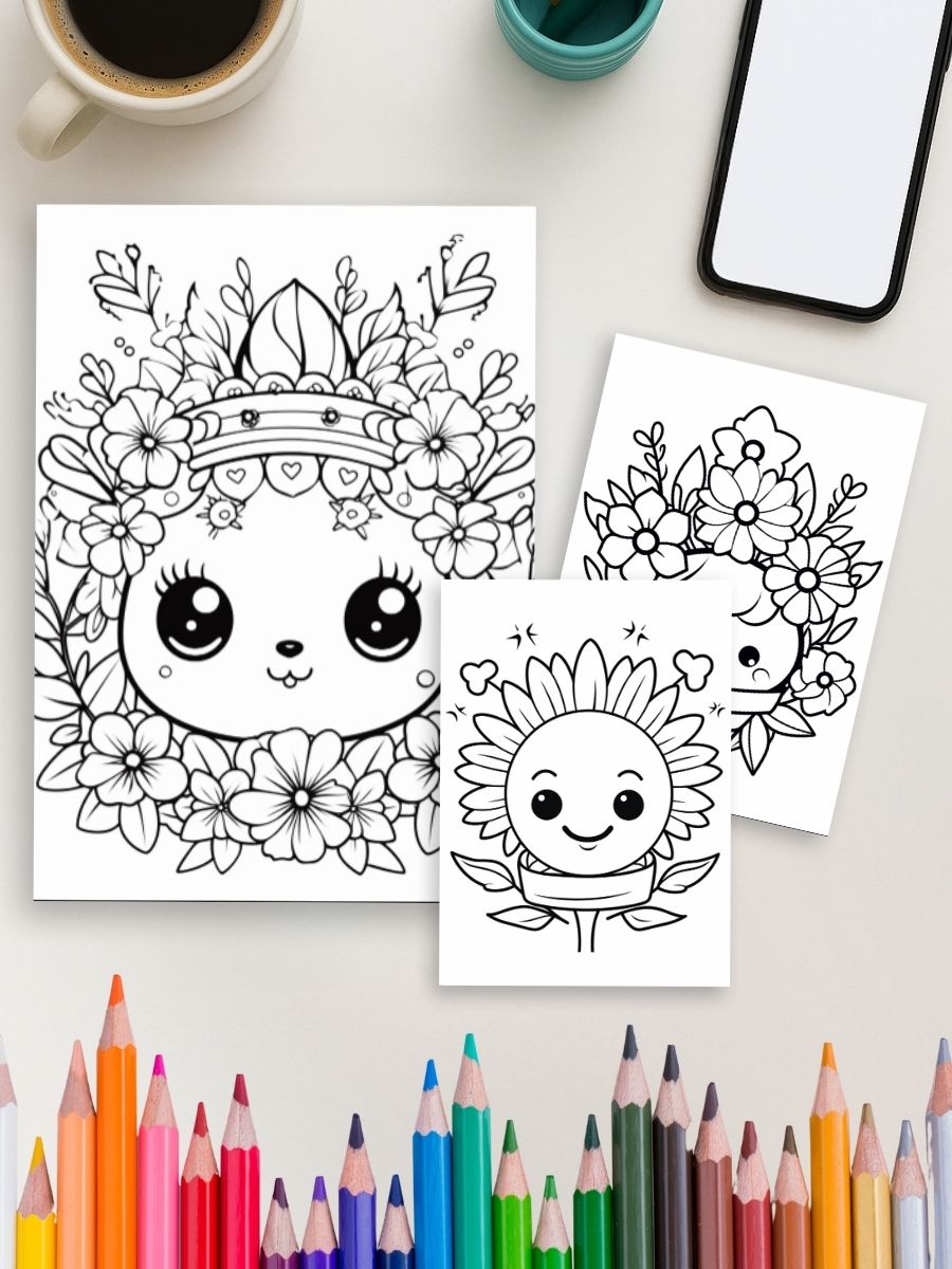 Kawaii Cuties – 130 Adorable Everyday Object Coloring Pages - Image 4
