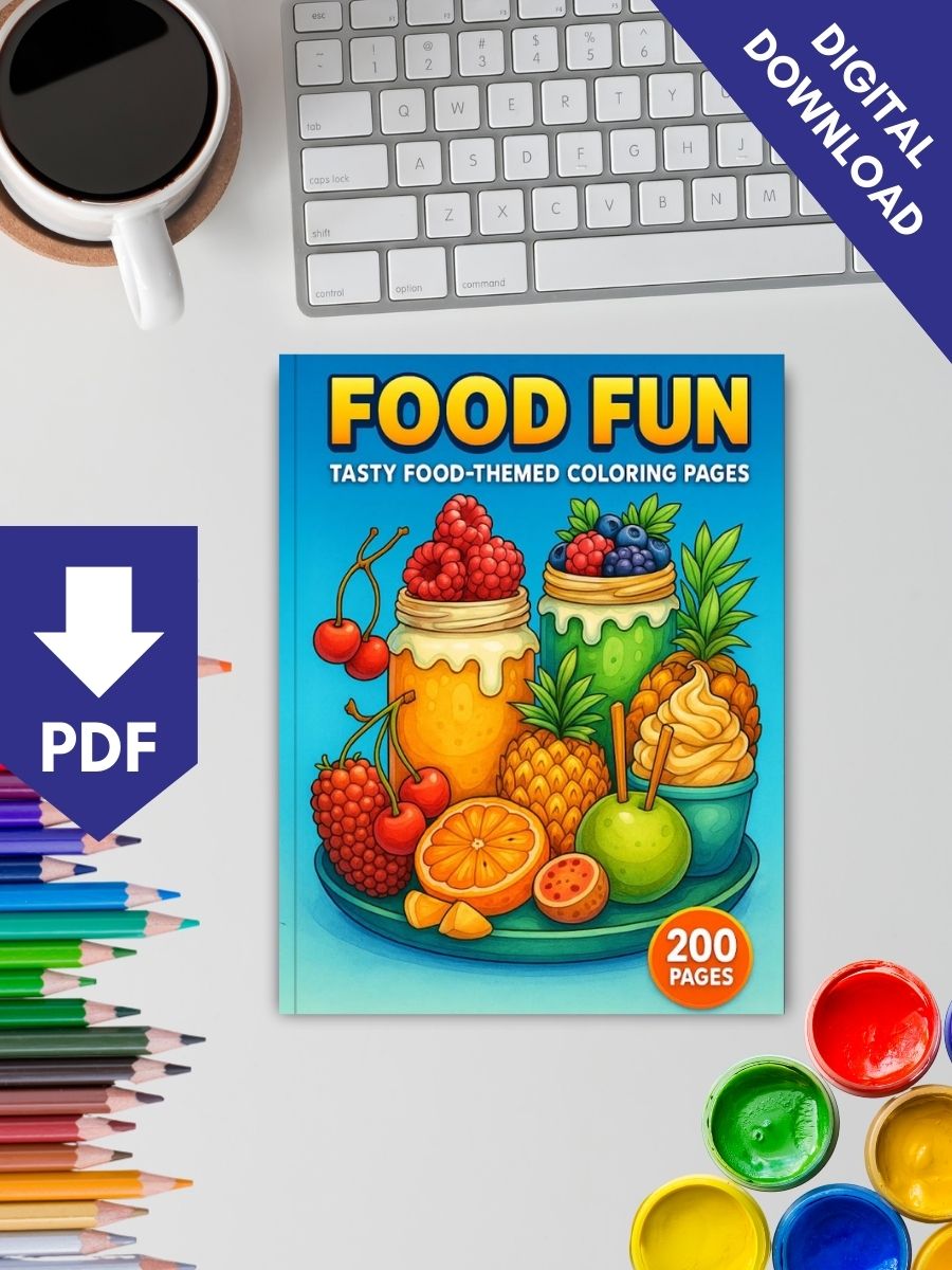 Food Fun – 200 Delicious Food-Themed Coloring Pages 2 Food Fun – 200 Delicious Food-Themed Coloring Pages - Image 2