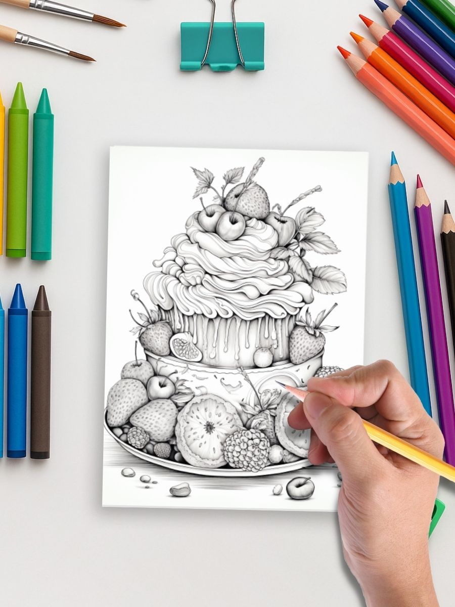 Food Fun – 200 Delicious Food-Themed Coloring Pages 5 Food Fun – 200 Delicious Food-Themed Coloring Pages - Image 5