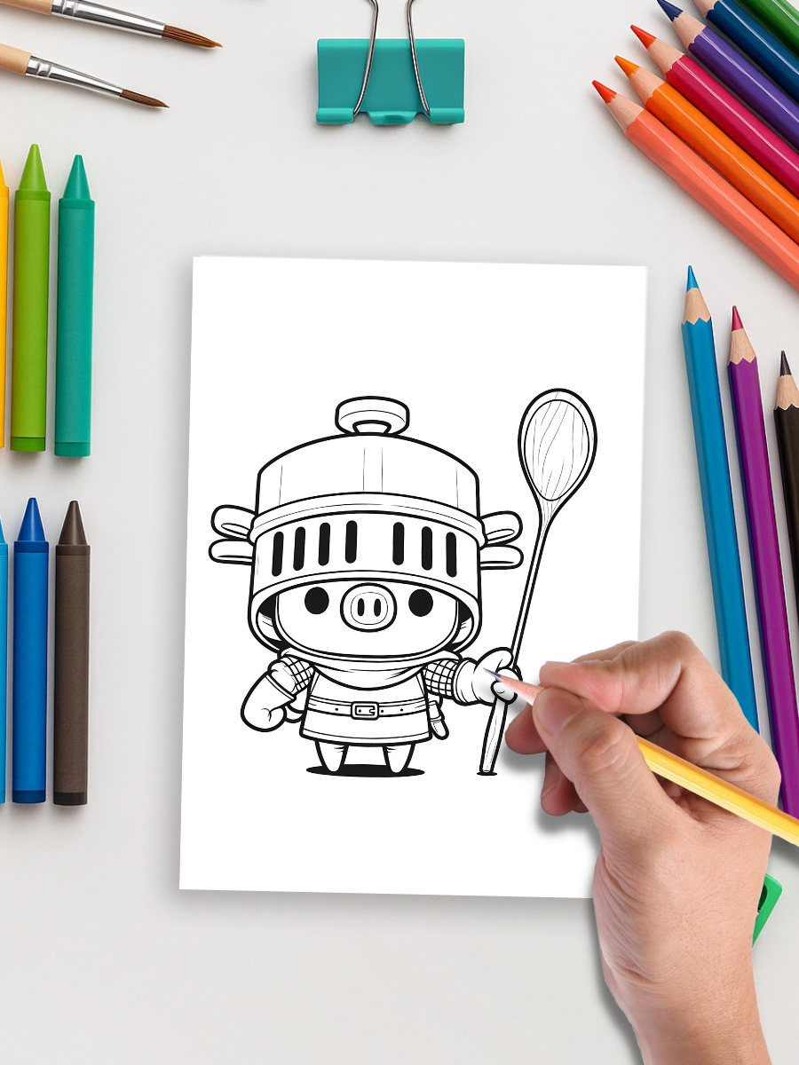Free 50 Pigknight Coloring Pages - Image 2