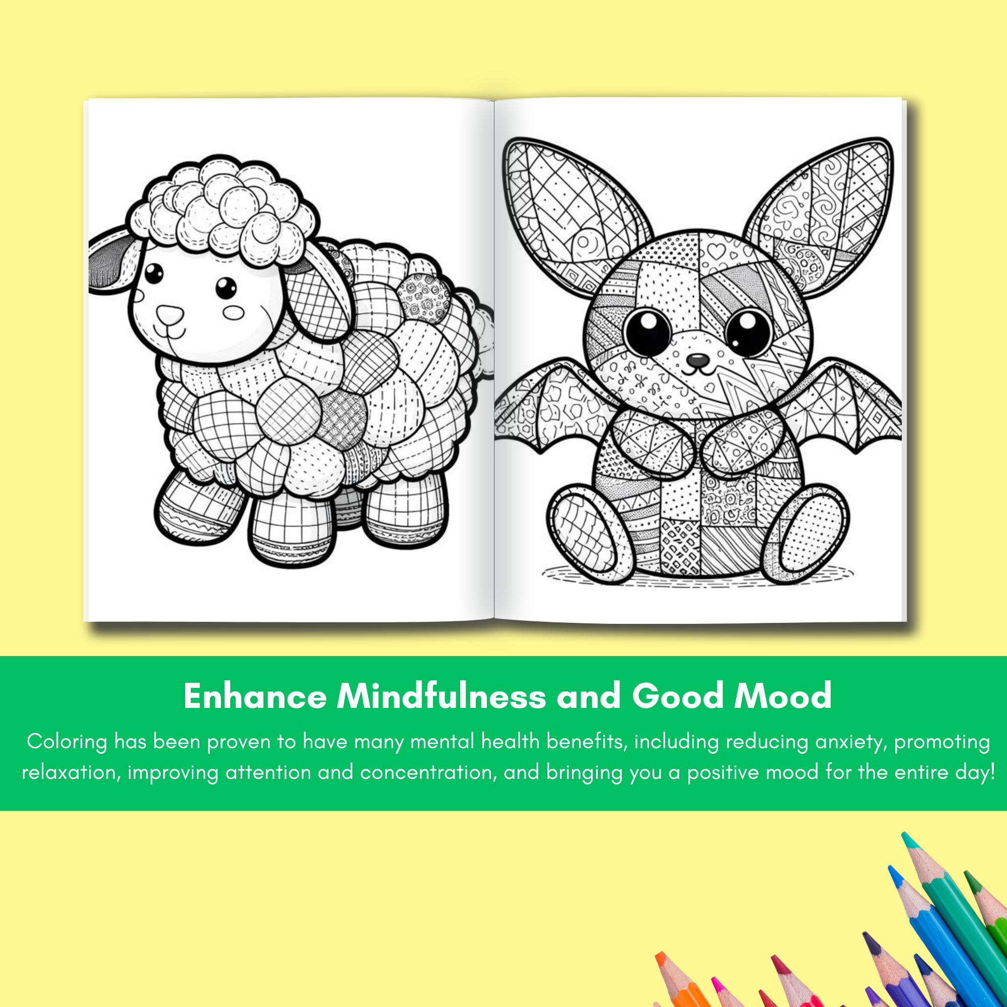 Stitchy Toy Colouring Book: 65 Fun Patchwork Pages - Image 3