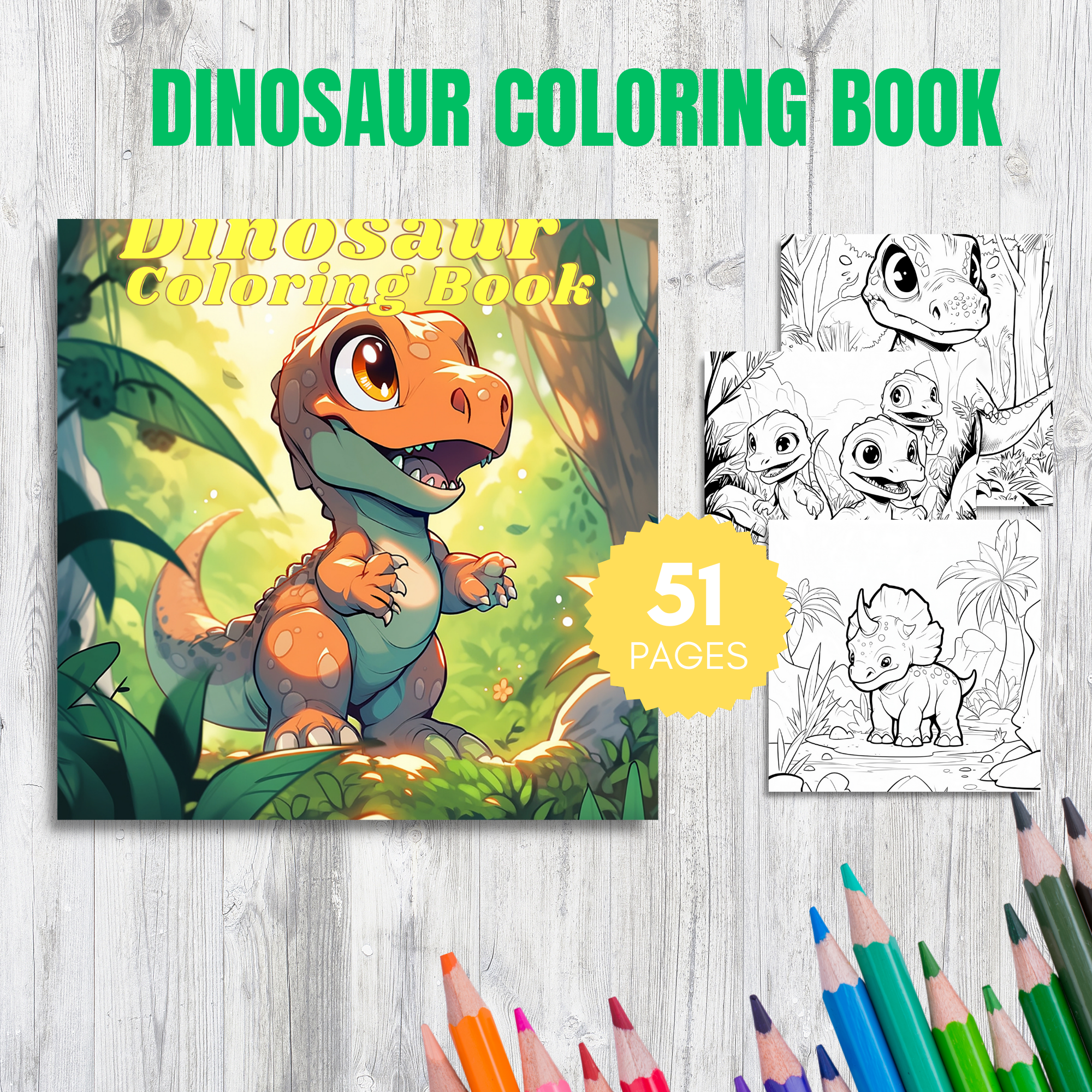 Dinosaur Coloring Pages for Kids - Image 2