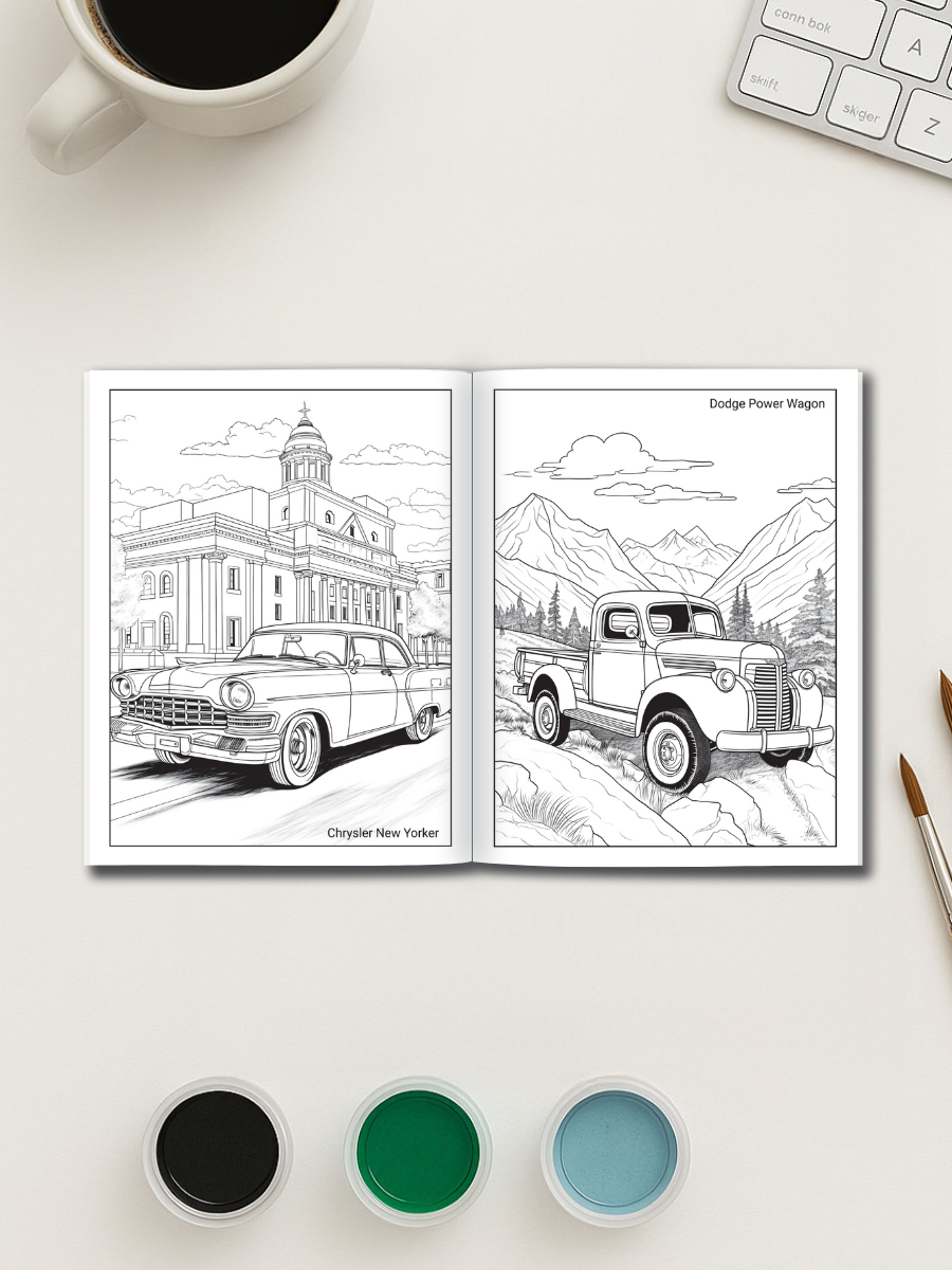 Stunning Classic Car Coloring Book for Adults – 75 Vintage Cars + 8 Colored Covers 3 Stunning Classic Car Coloring Book for Adults – 75 Vintage Cars + 8 Colored Covers - Image 3