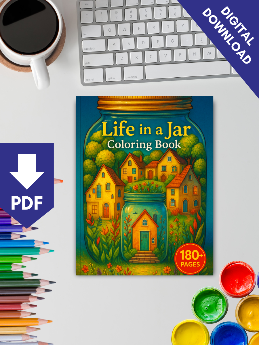 life in a jar coloring book image