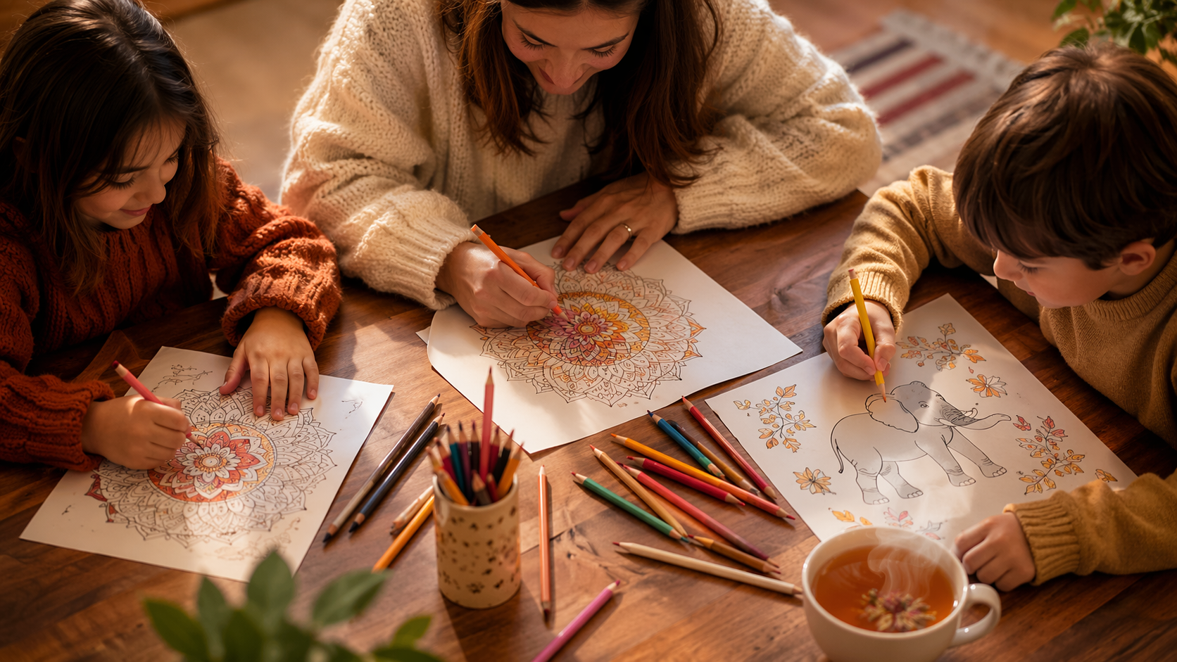 coloring as a family bonding activity