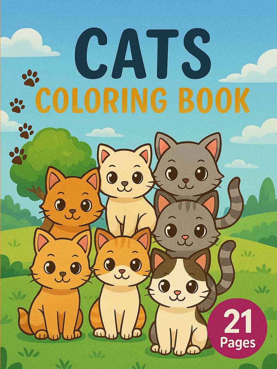 Kitten's Adventures - 21 Cat Coloring Pages 1 Cat Coloring Pages