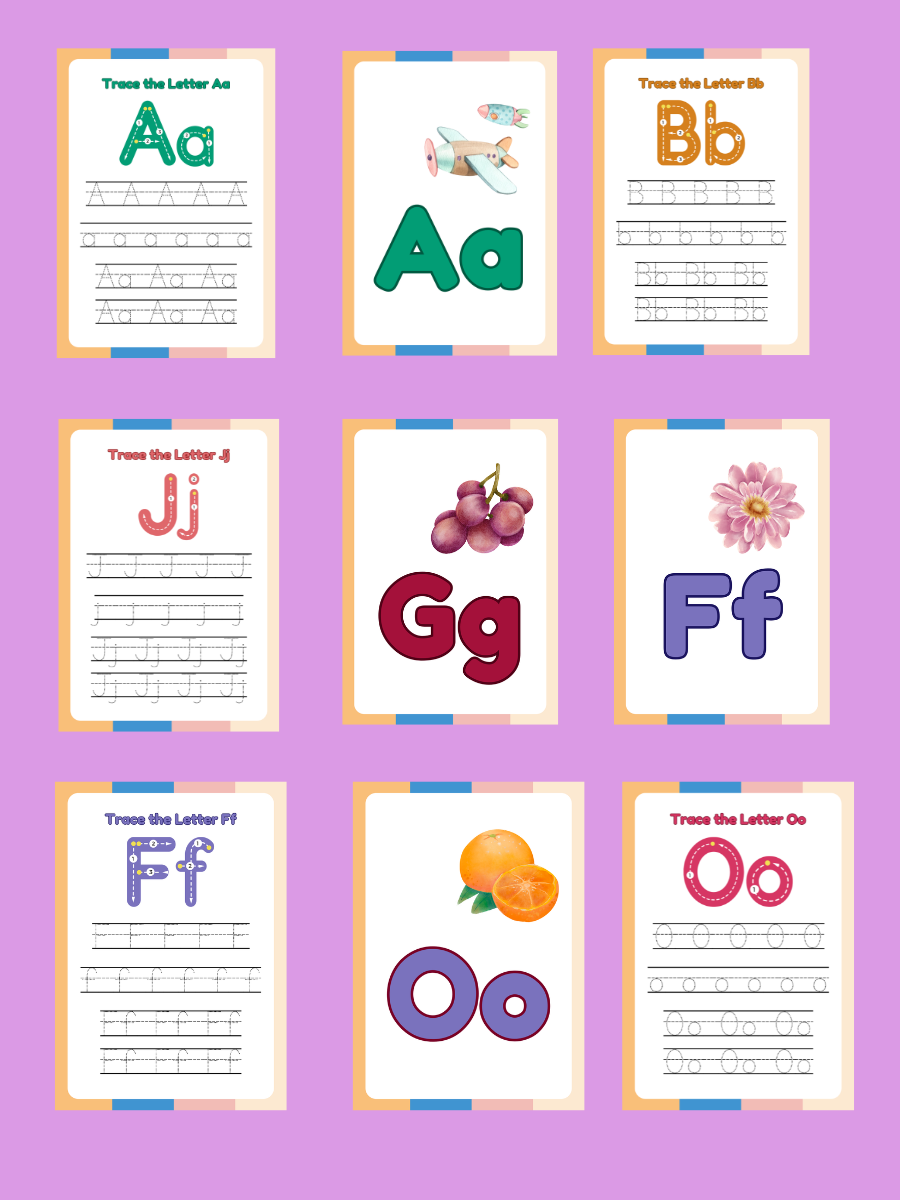 Alphabet tracing worksheets for children