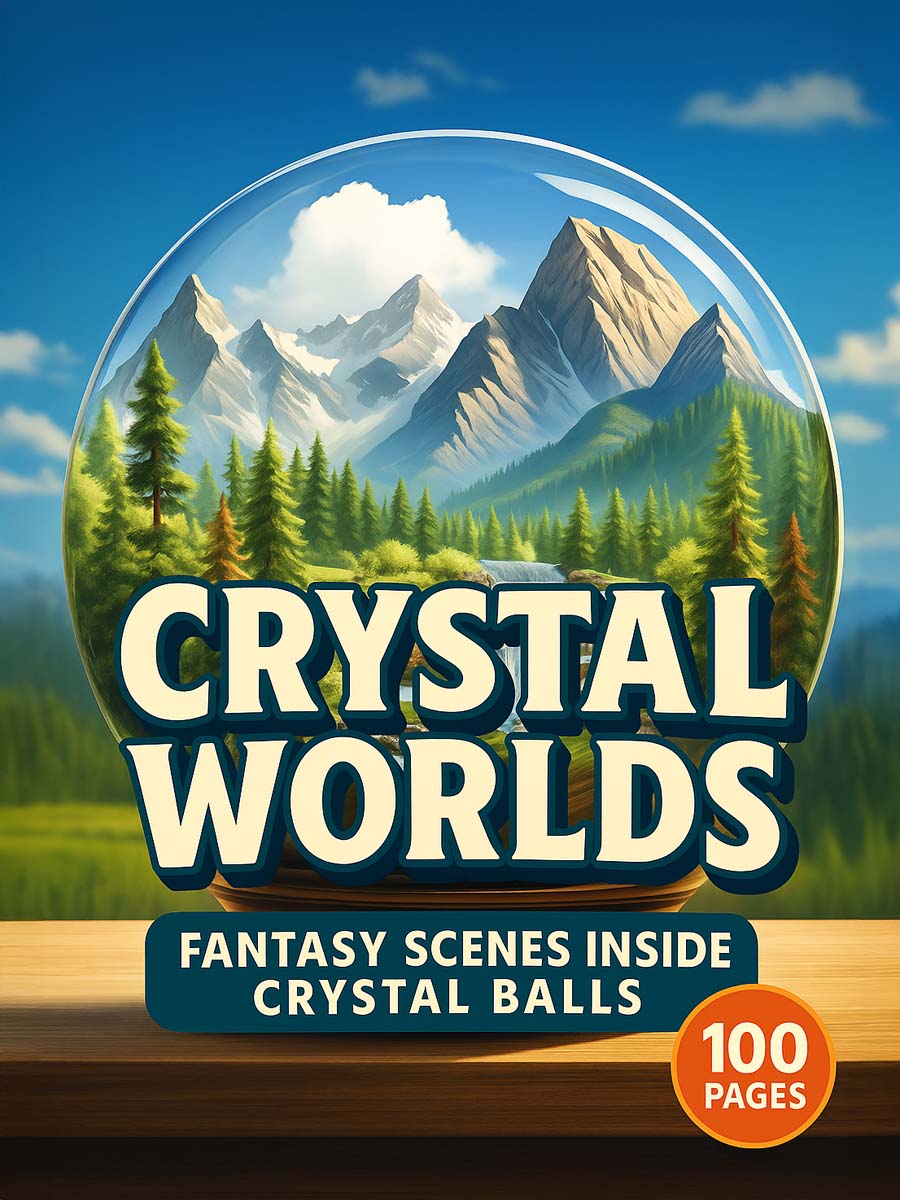 Crystal Worlds – 100 Fantasy Scenes Inside Crystal Balls 1 Crystal Worlds – Fantasy Scenes Inside Crystal Balls 100 Pages
