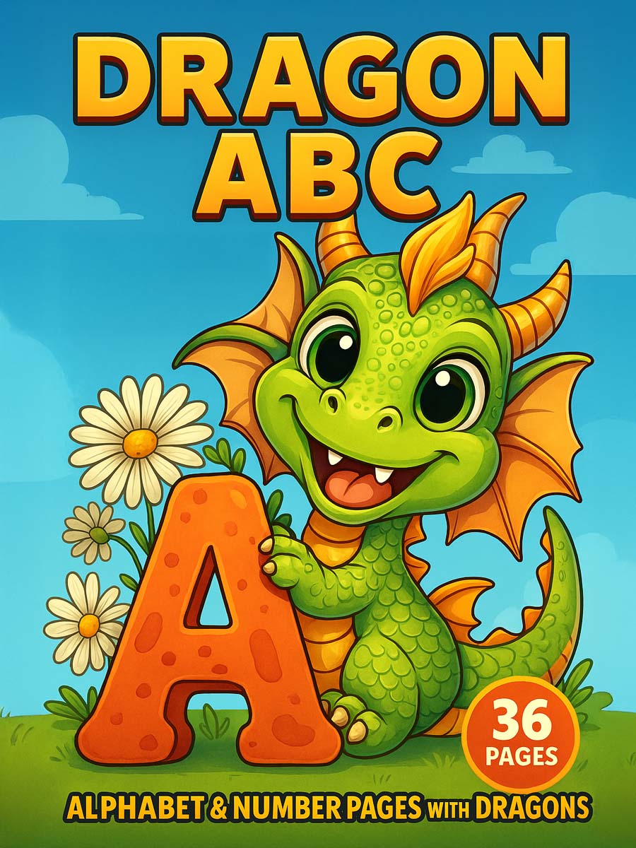 Dragon ABC – 36 Alphabet & Number Pages with Dragons 1 Dragon ABC – Alphabet Number Pages with Dragons 36 Pages