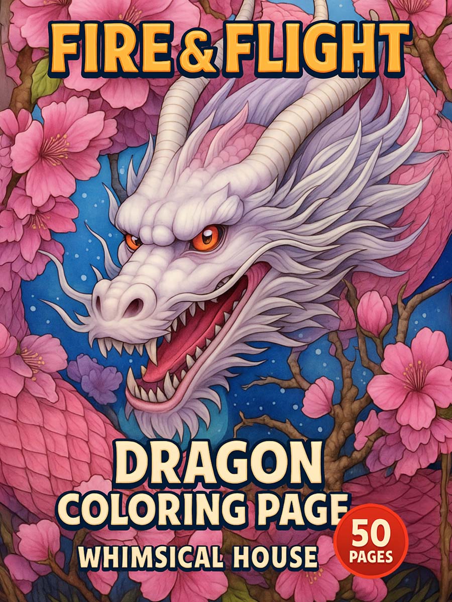 Fire & Flight – 50 Dragon Coloring Pages 1 Fire Flight – Dragon Coloring Pages 50 Pages