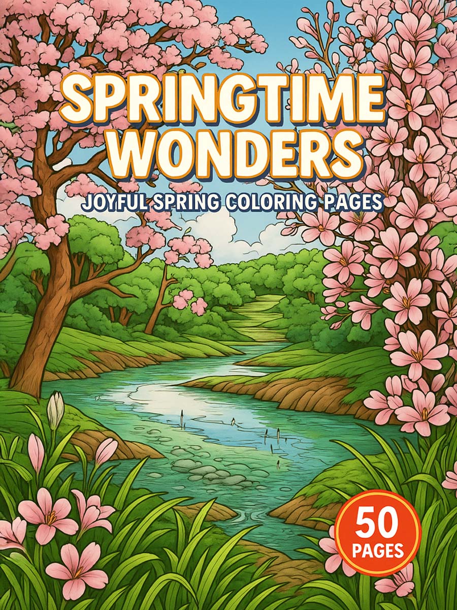 Springtime Wonders – 50 Joyful Coloring Pages 1 Springtime Wonders – 50 Joyful Spring Coloring Pages
