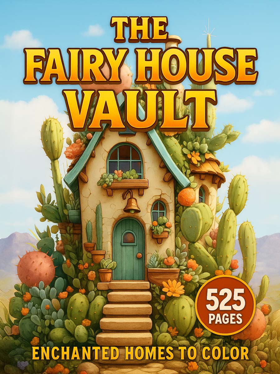 The Fairy House Vault – 525 Enchanted Homes to Color 1 The Fairy House Vault – Enchanted Homes to Color 525 Pages