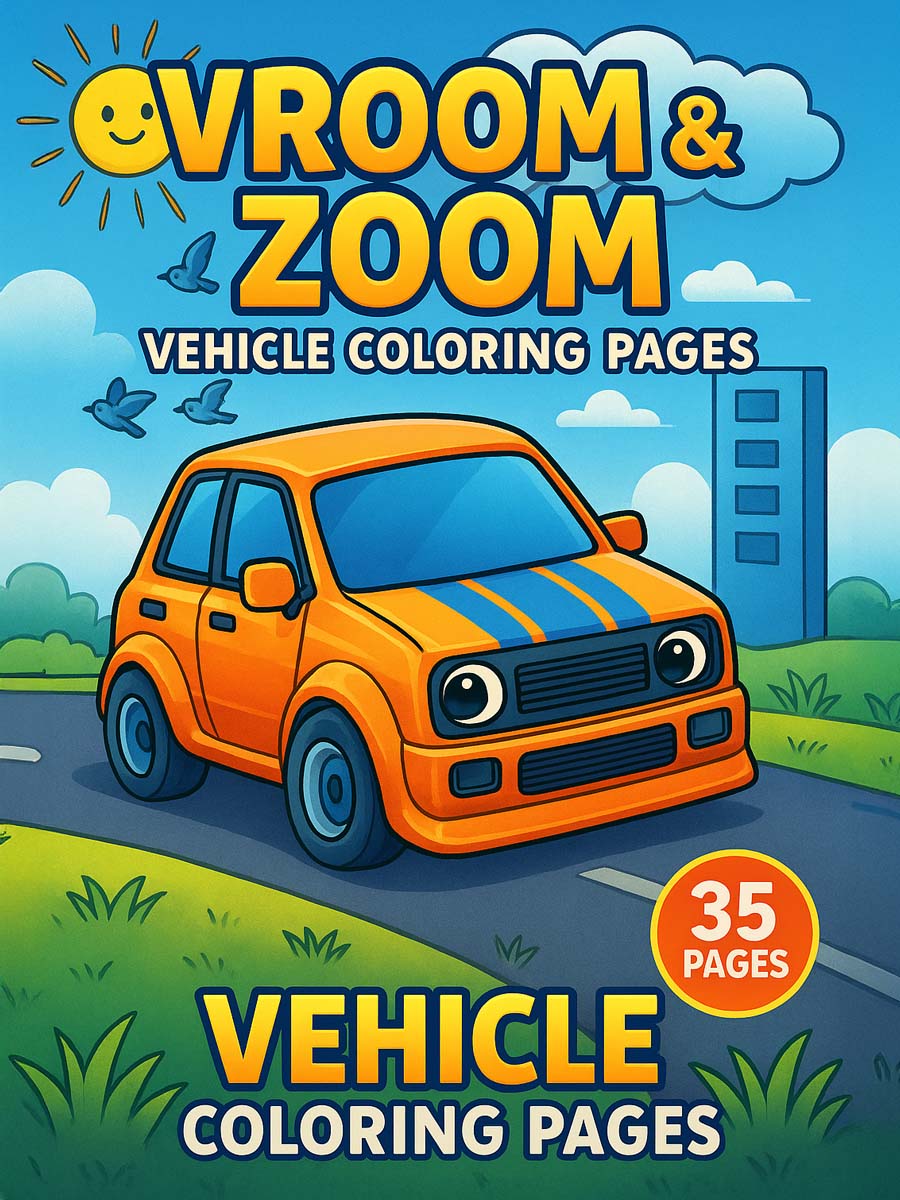 Vroom & Zoom – 35 Vehicle Coloring Pages 1 Vroom Zoom – Vehicle Coloring Pages 35 Pages
