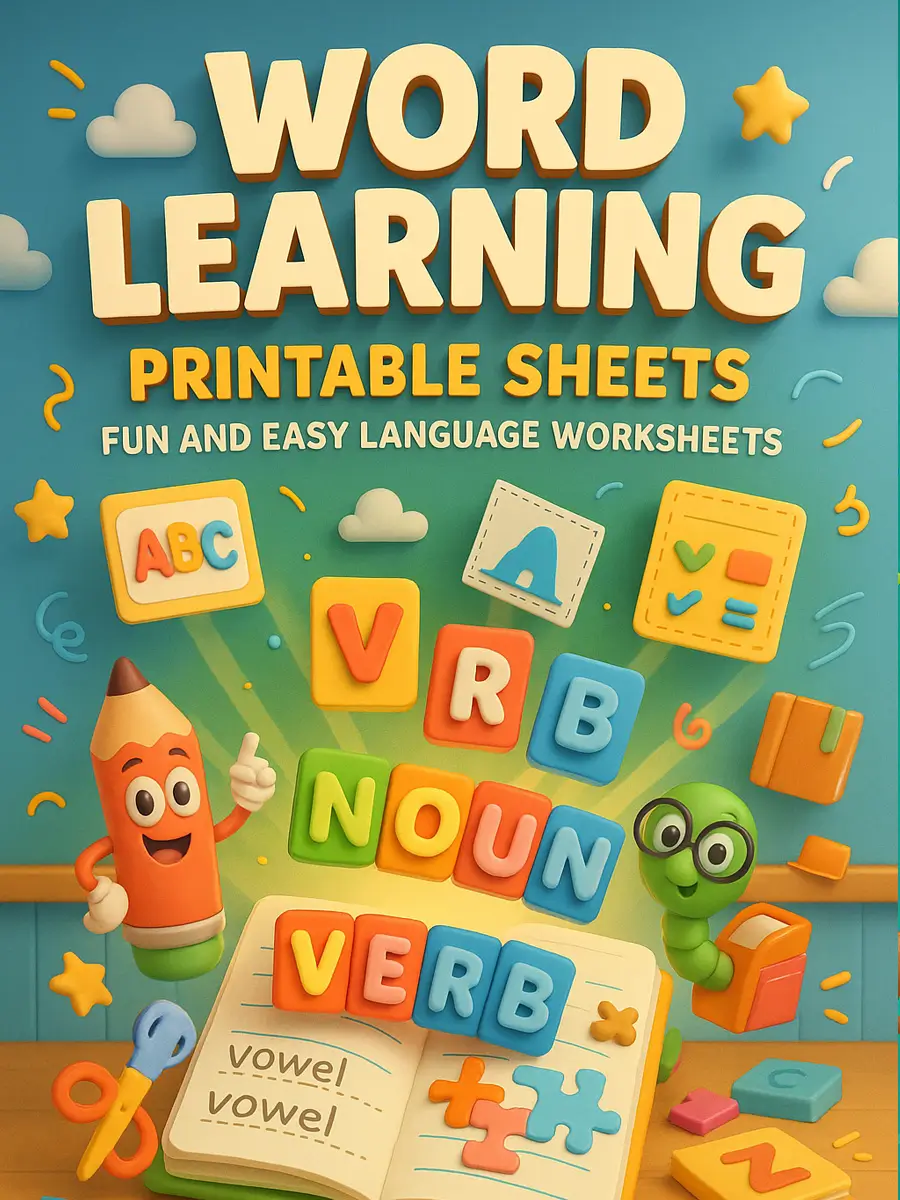 Word Learning Printable Sheets – 59 Fun and Easy Language Worksheets 1 Word Learning Printable Sheets – 59 Fun and Easy Language Worksheets