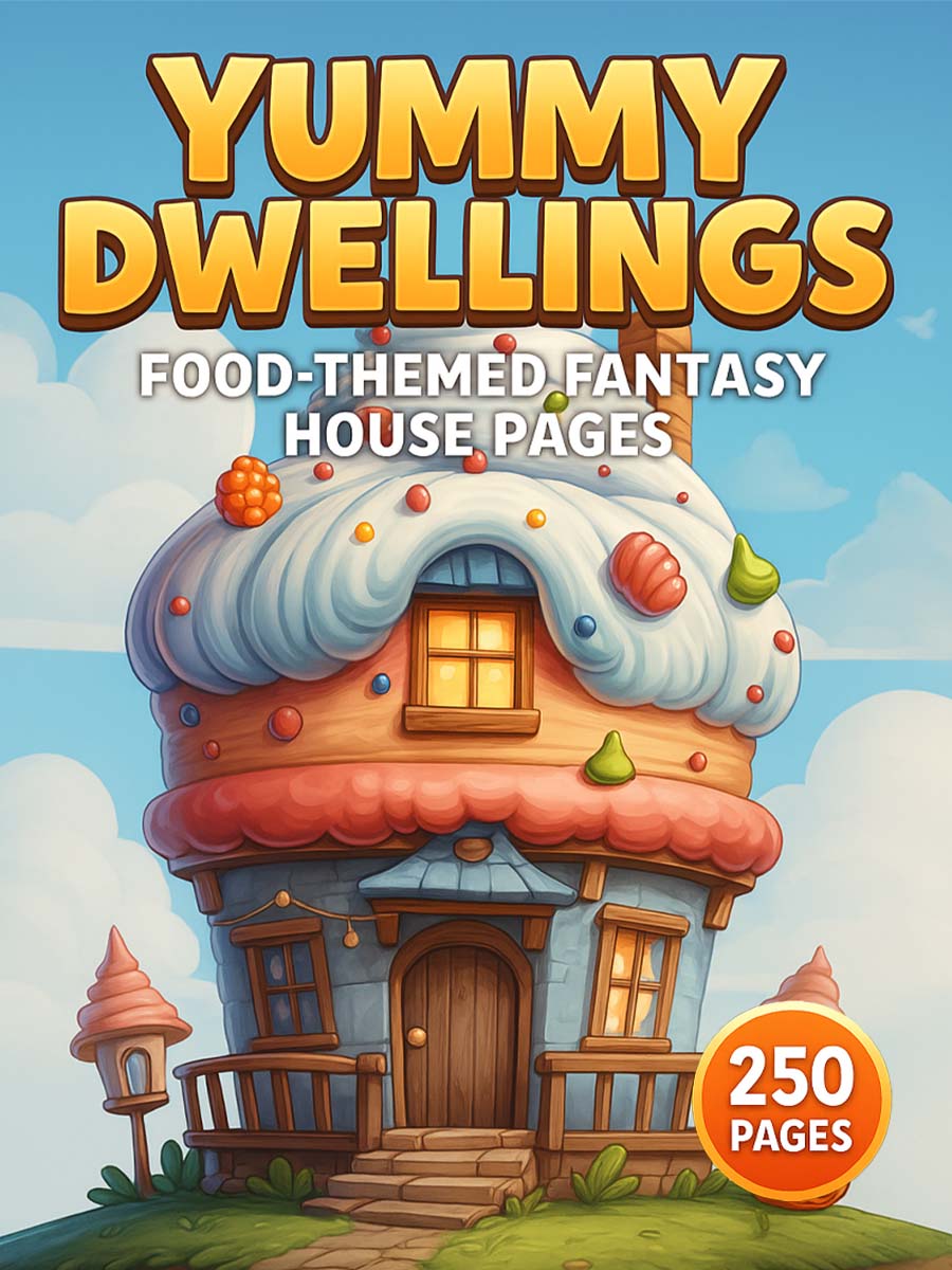 Yummy Dwellings – 250 Food-Themed Fantasy House Pages 1 Yummy Dwellings – Food Themed Fantasy House Pages 250 Pages