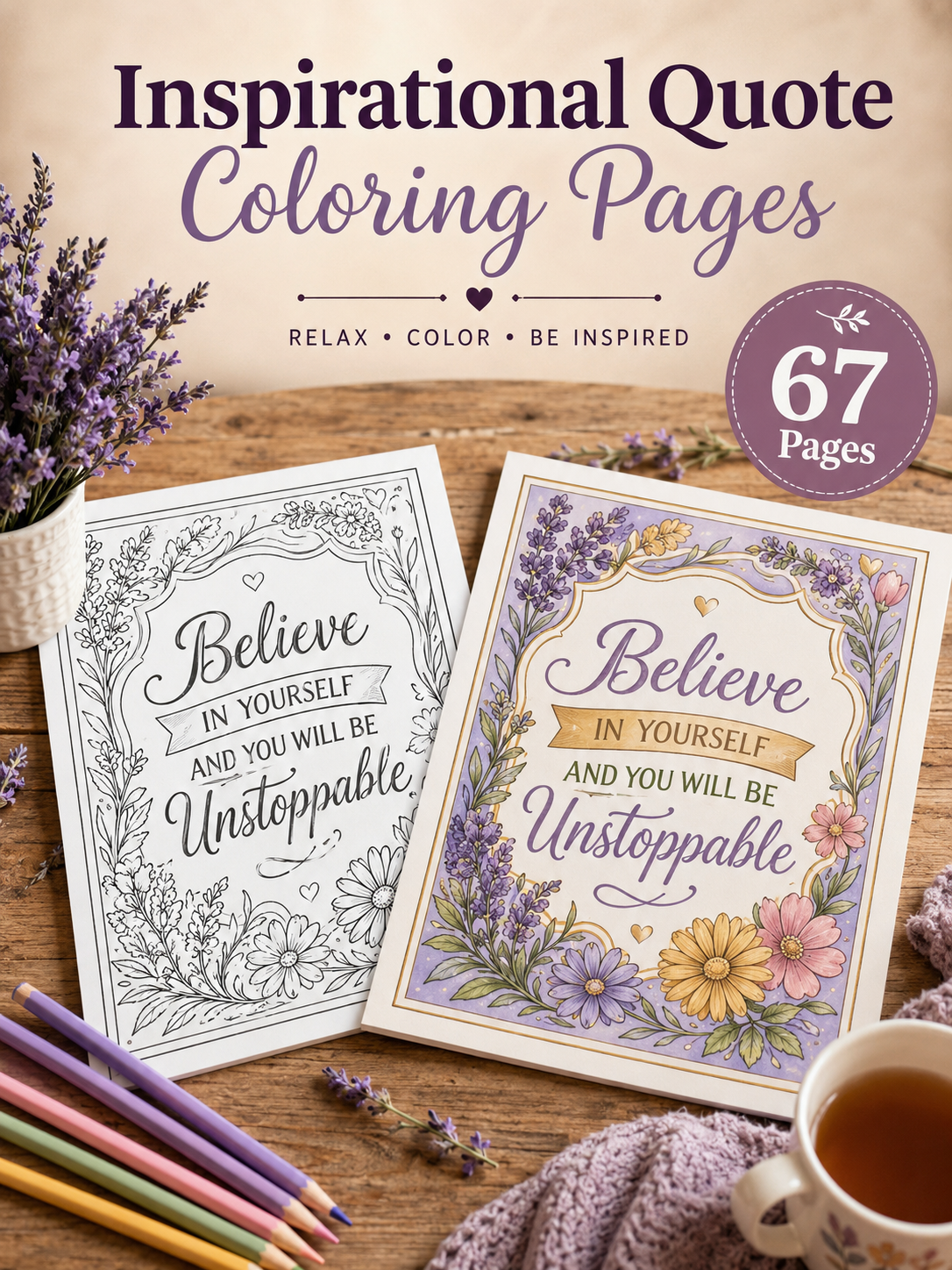 Inspirational Quote Coloring Pages Printable PDF | 67 Positive Affirmation Coloring Sheets for Adults 1 file 0000000059f871f4bbb6c58173fceac3