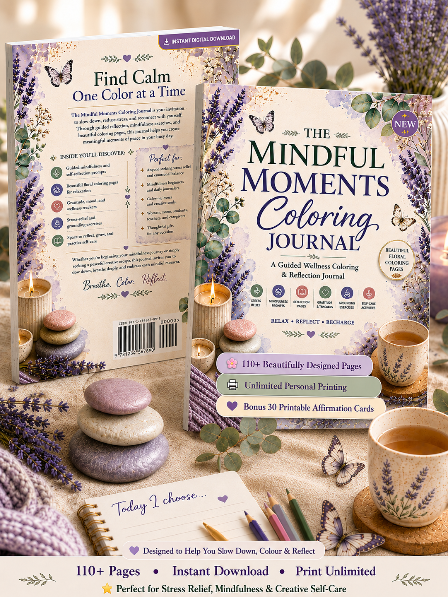The Mindful Moments Coloring Journal | Mindfulness & Stress Relief Journal for Adults 1 1. Hero Image