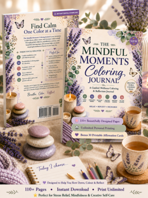 The Mindful Moments Coloring Journal | Mindfulness & Stress Relief Journal for Adults
