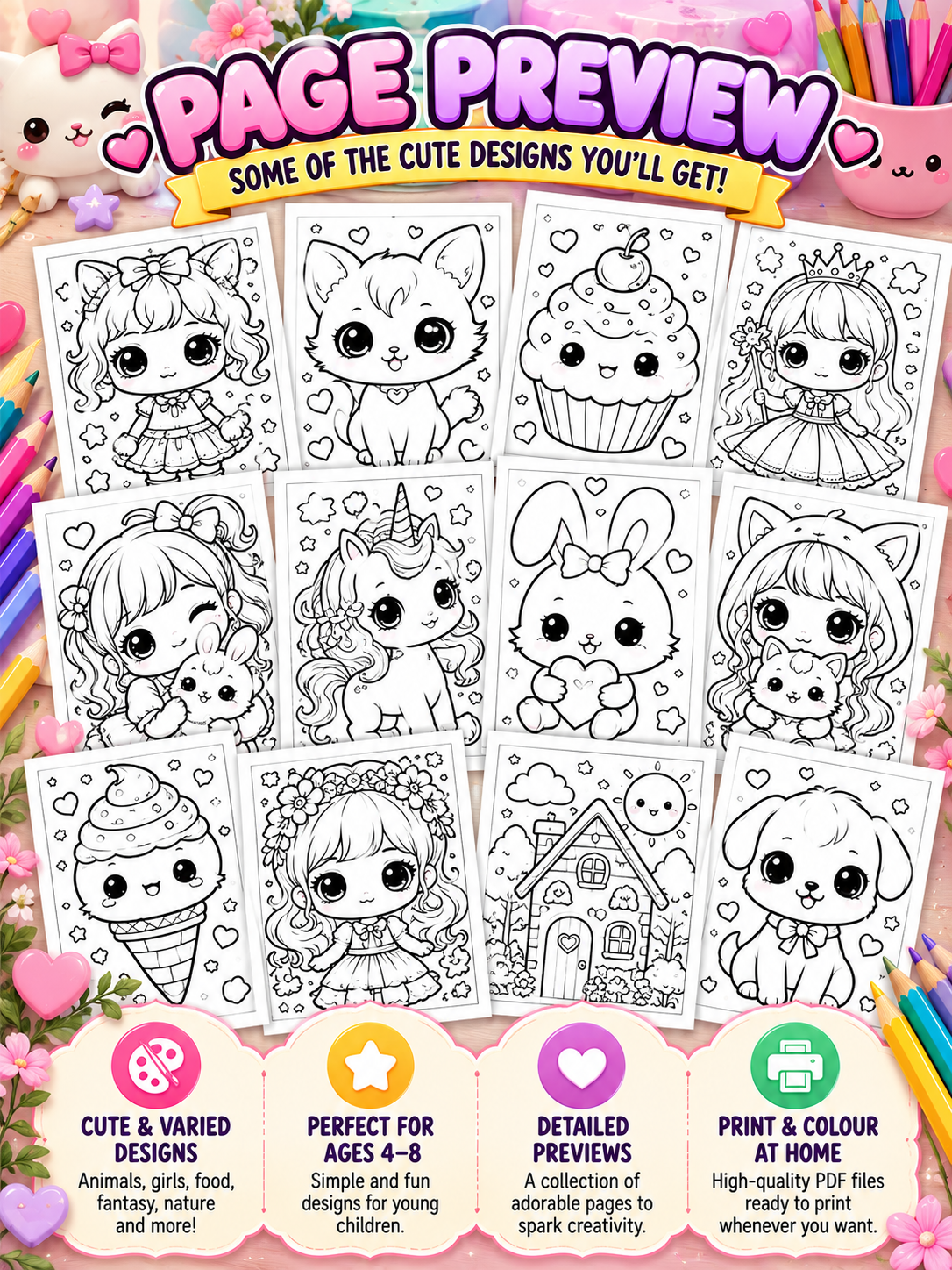 kawaii coloring pages