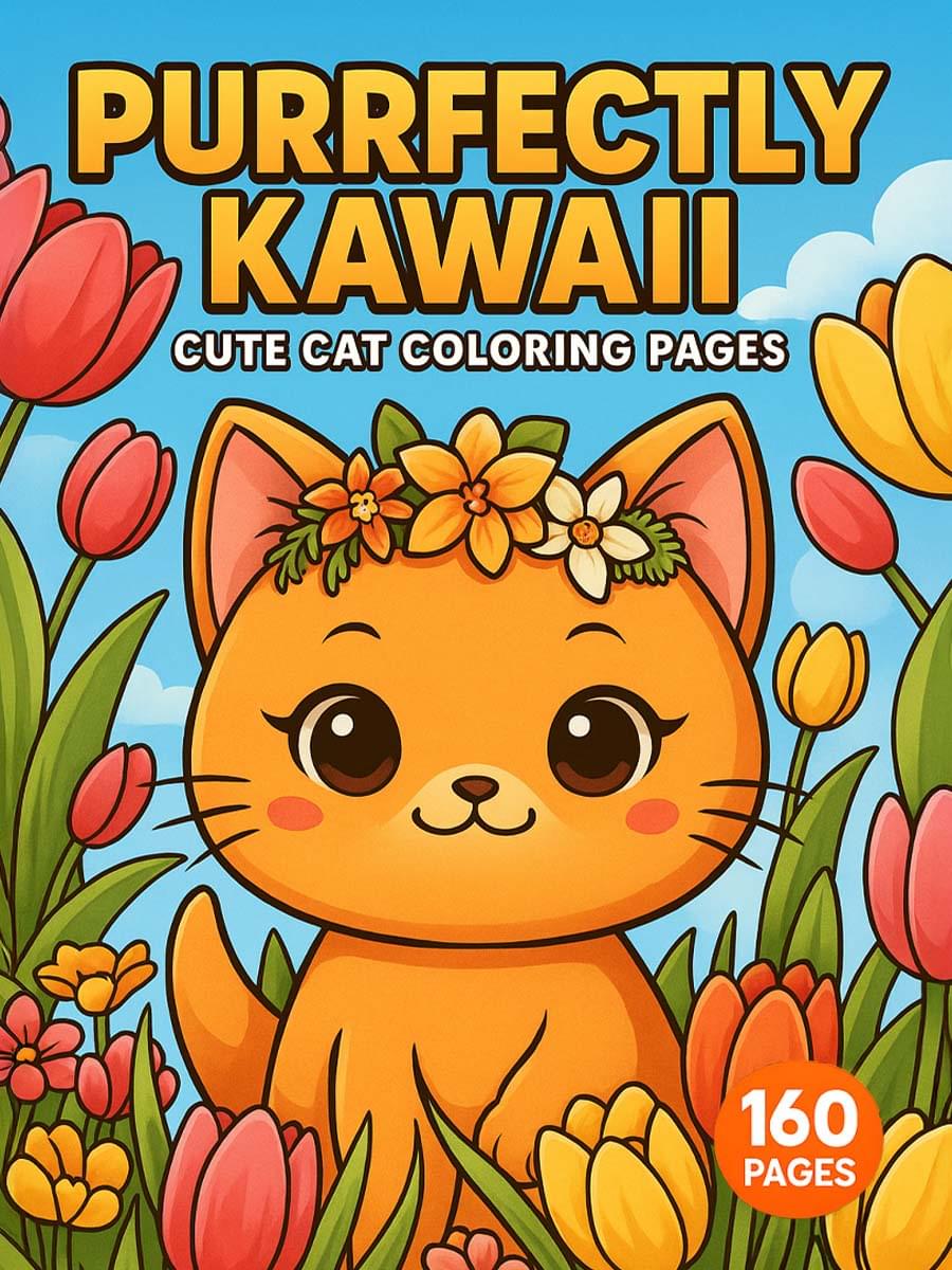 Purrfectly Kawaii – 160 Cute Cat Coloring Pages 1 Purrfectly Kawaii – 160 Cute Cat Coloring Pages