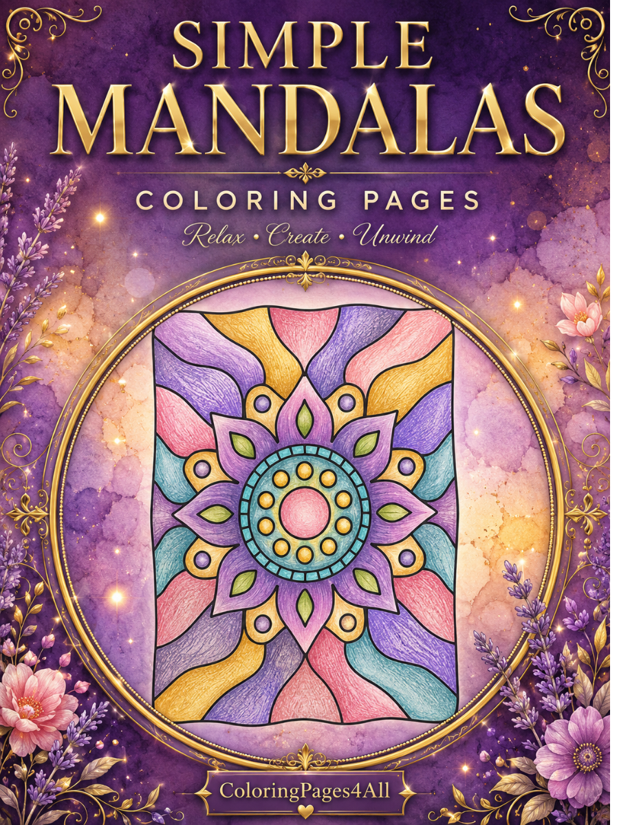 Simple Mandalas Coloring Pages – 72 Beautiful Illustrations to Relax, Create & Unwind 1 simple mandala coloring pages